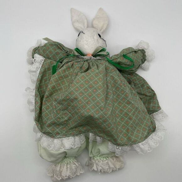 3 Handmade Bunny Rabbits Easter Spring Decor Vintage Cottagecore Stuffed Animals - Picture 12 of 17